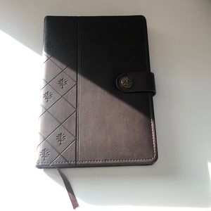 Brown faux leather lined journal